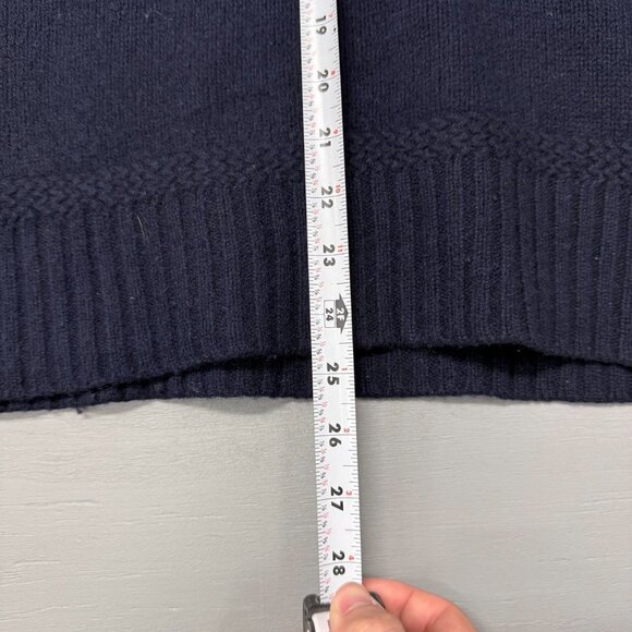 Ralph Lauren Rugby Sweater Navy Blue 100% Wool Shawl Elbow Pads‎ Men’s Large - Picture 4 of 7